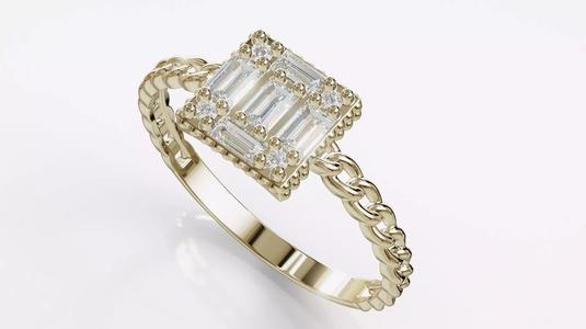 Jewelry Diamond Cuban Ring Model RZ10