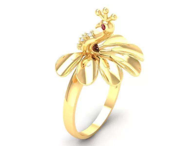 Luxury Peacock Feather Diamond Ring for Women  500