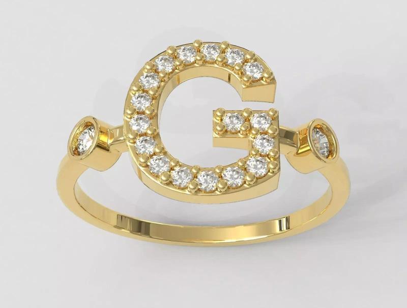 Diamond Letter Ring - G