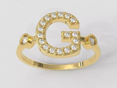 Diamond Letter Ring - G