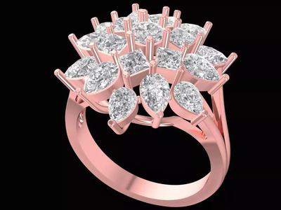 Luxury Floral Marquise Diamond Cluster Ring for Women 2419