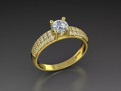 Diamond Jewelry Female Ring 3D print model