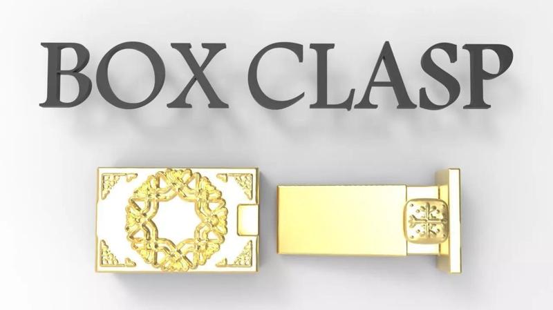 Ornate Box Clasp 3D Printable Jewelry Component Geometric Design