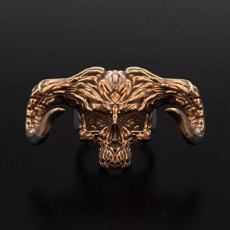 Demon Skull Ring STL