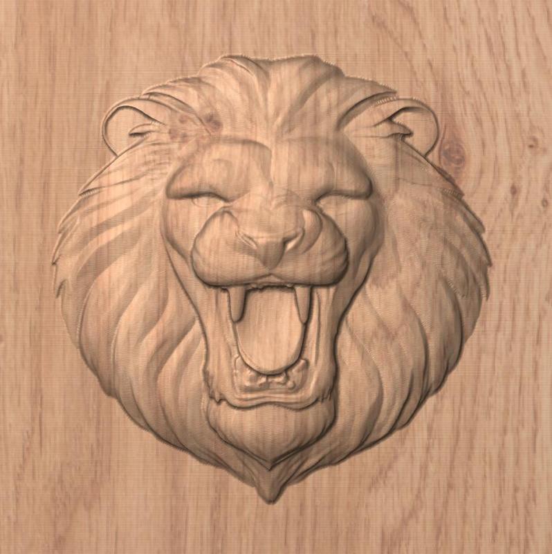Lion Roar – CNC Relief STL (Wood Carving Model)
