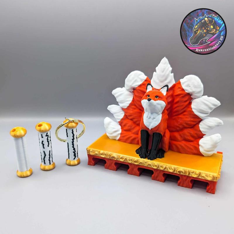 Kitsune Scroll Keychain Holder