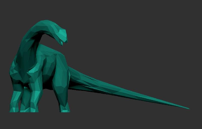 Low Poly Brontosaurus – 3D Printable Dinosaur