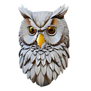 Stern Owl Head Sculpture