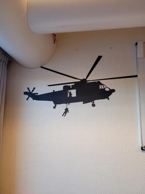 Sea King  with rescue- Helicopter silhouette wall art