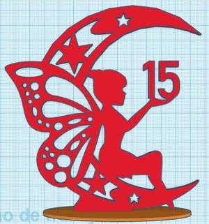 Ornament 15 years Fairy on the Moon