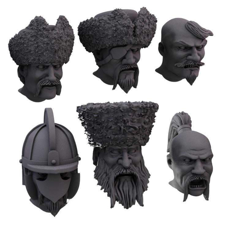 Damned Ruins Cossack heads set