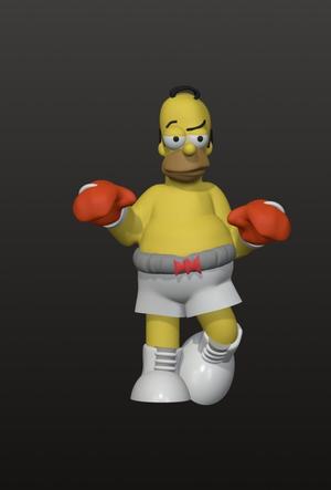 Boxer Homer Simpson 3D Model | Funny STL Print for Simpsons Fans