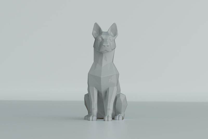 dog sitting sculpture print model
