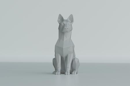 dog sitting sculpture print model