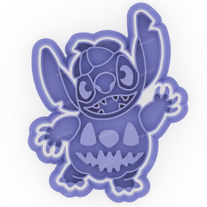 Stitch in Pumpkin Costume Cookie Cutter - 9 cm