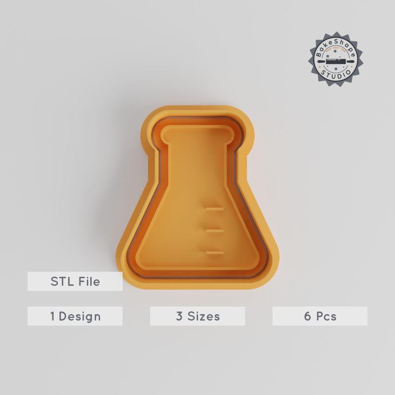 Science Shape Cutter & Stamp Set, Educational Tools for Cookies & Fondant, 6-Piece Collection in S/M/L Sizes