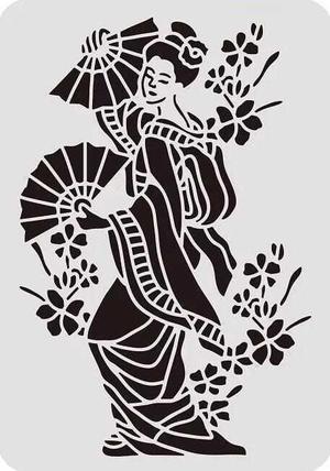 geisha stencil