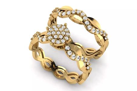 Genuine Diamond Multiple Bridal Engagement Ring R 156