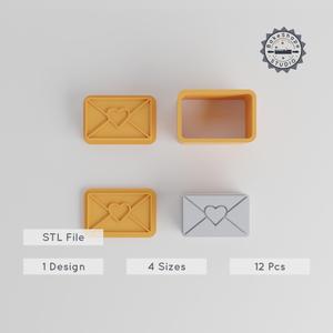 Love Letter Bath Bomb Mold, Heart Mail & Romantic Note Design, 4 Sizes, 12 Pieces, Perfect for Mother's Day & Festive Gifting
