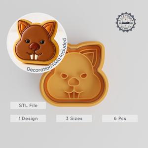 Wombat Cookie Cutter & Stamp Set, Australian Wildlife Animal, 3 Sizes, Perfect for Cookies & Fondant