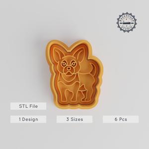Chihuahua Shape Cutter & Stamp, Cookie & Fondant Set, Small Medium Large, Tiny Dog Baking Decor Collection