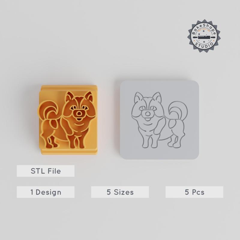 Bang Kaeo Dog Stamp Tile Set, 5 Sizes, Perfect for Clay, Cookies & Fondant