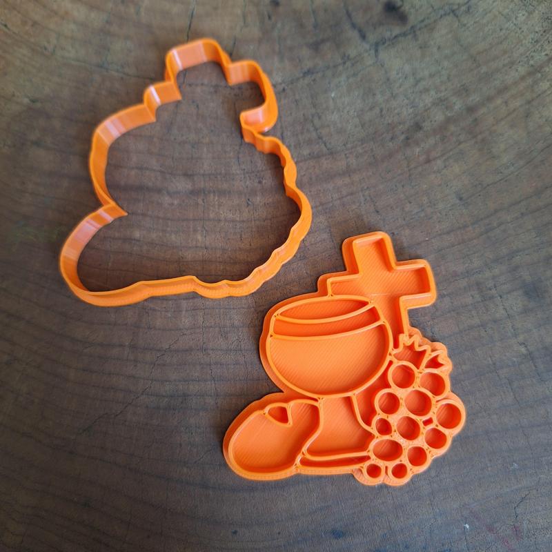 First Communion Cookie Cutter STL - Religious Chalice, Cross & Bread Biscuit Cutter for 3D Printing