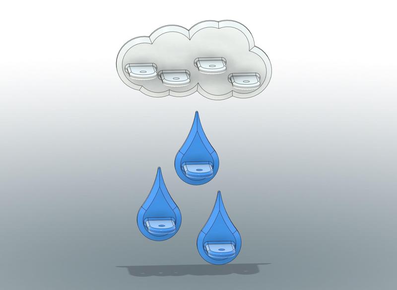 Tonie's - Wall mount - Cloud with raindrops