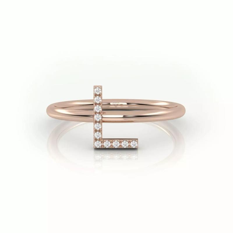 Initial L ring size 54 with professional renderings