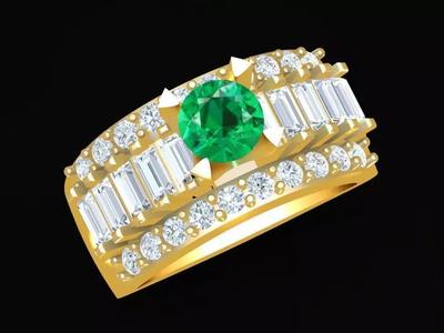 Luxury Baguette Diamond Ring  2049