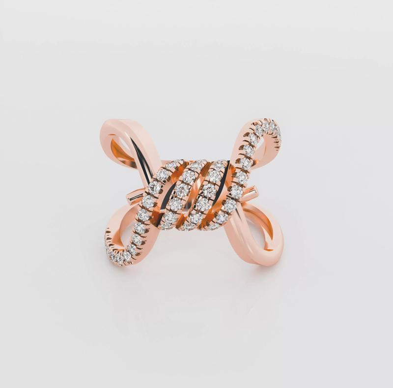 Knot Italian diamond ring