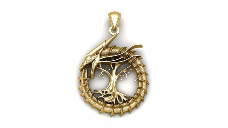 Dragon Tree Life Pendant For Mens 3d Printable Model