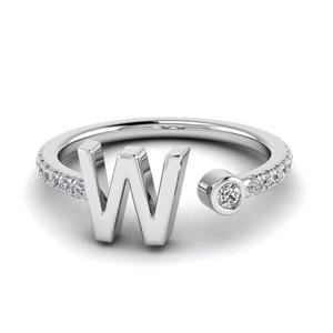 Jewelry alphabet ring W
