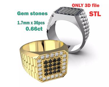 Jewelry mans Signet Ring  - Printable STL