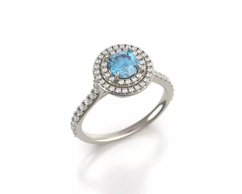 Round Halo Cocktail Diamond Ring
