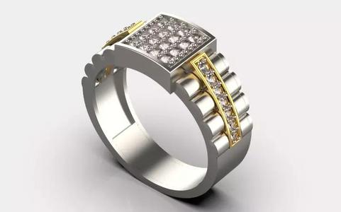 men ring Sculpture jewelry Gold  silver