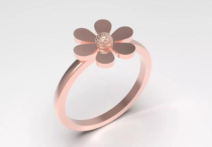 Rose Gold Flower stl Ring Model gr0130