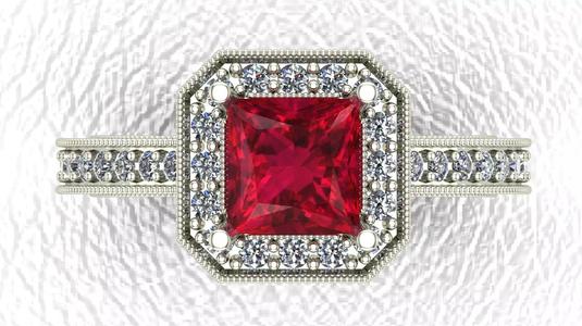 Ruby Engagement ring Unique design 3d model 3d print model
