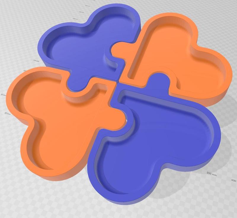 Lucky Clover Heart Snack Box for Cnc Couter Laser Petisqueira