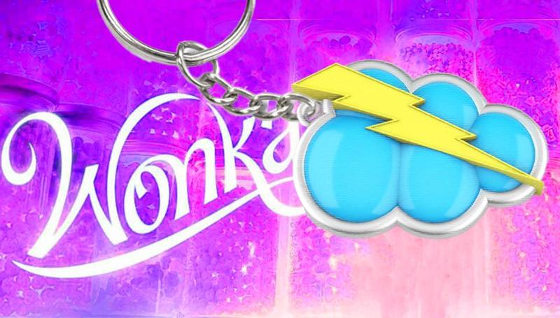 Willy Wonka biscuit shaped like cloud with a playful thunder design, boosting mood with every bite.