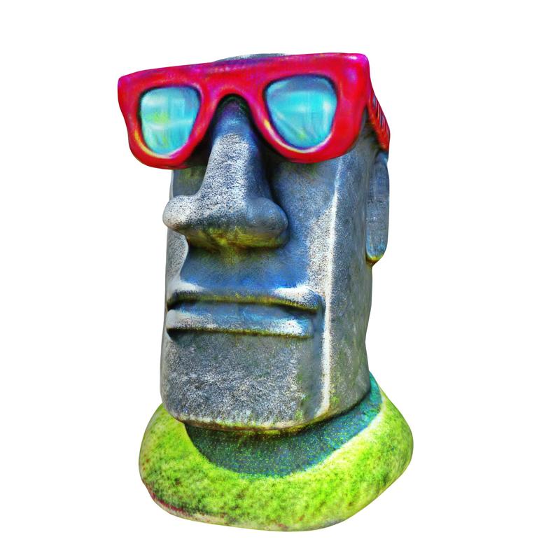 Moai statue wearing sunglasses and a party hat NO.3
