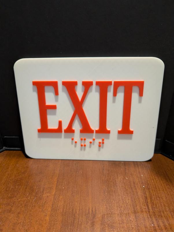 Exit Sign With Braille *Updated*