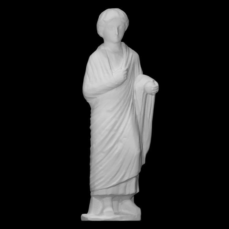 Statue of a boy with an apple