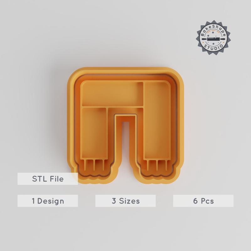 Muffler Shape Cutter & Stamp Set, 6 Pieces, Perfect for Cookies & Fondant, S/M/L Sizes