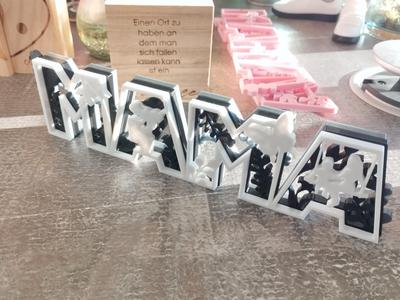 Mama 3-layered freestanding sign