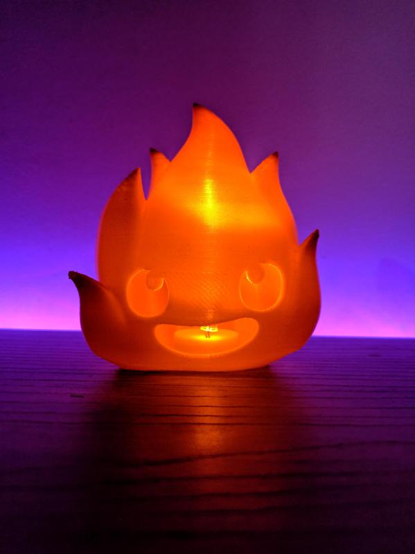Calcifer lamp with light