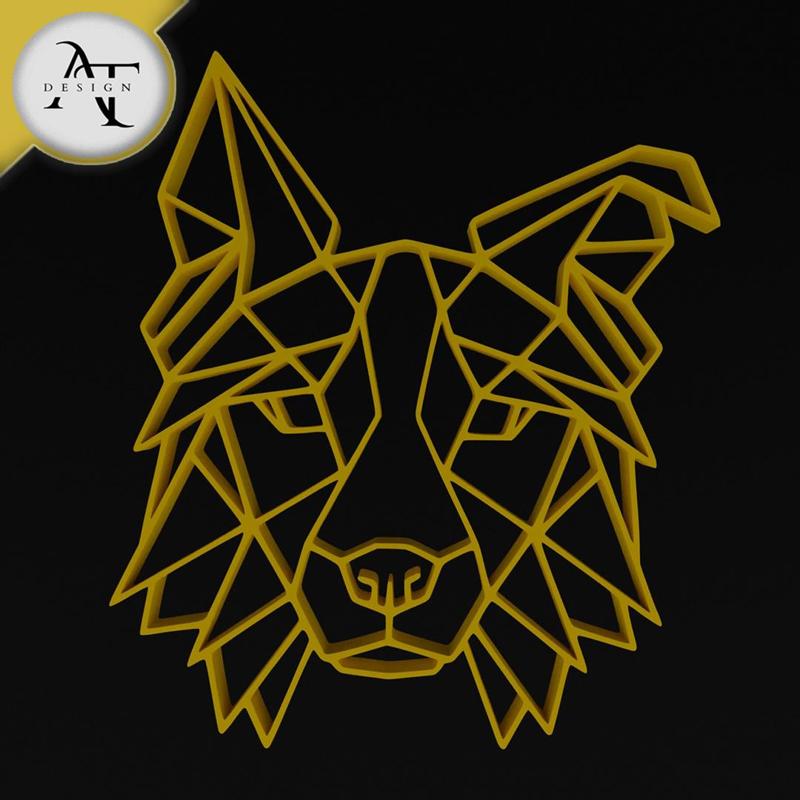 Dog - Low Poly - Geometric - 2D Wall Art Decor