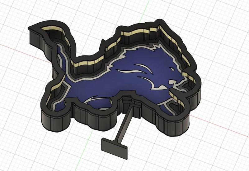 8" Detroit Lions Logo Reverse Lightbox