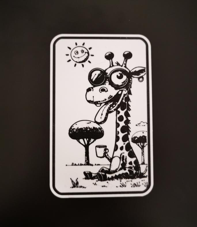 Giraffe drinking coffee coaster