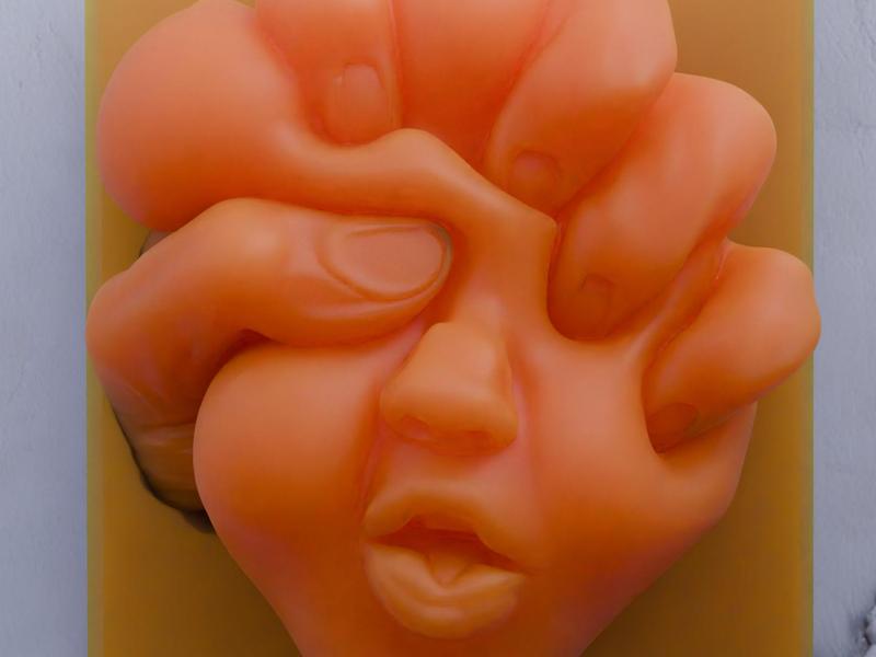 Squished face sculpture